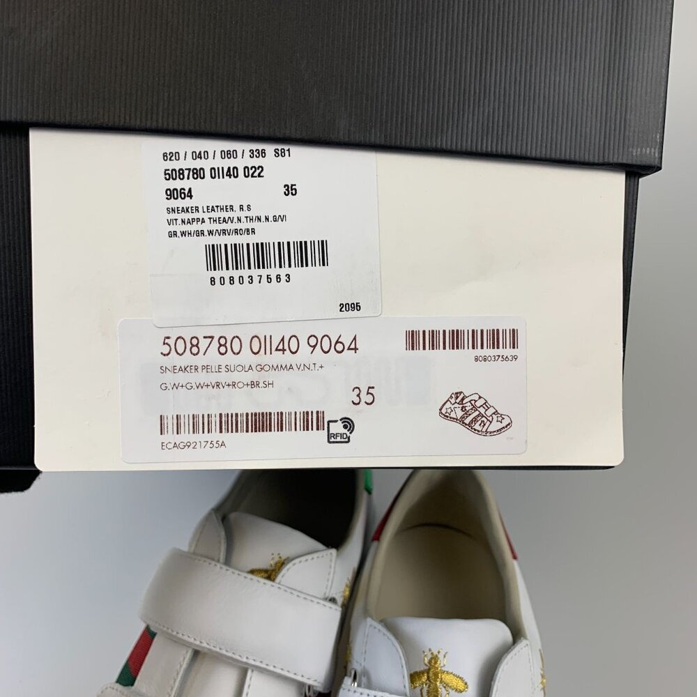 NIB Gucci Junior Ace Sneakers Size 35 - Picture 9 of 10